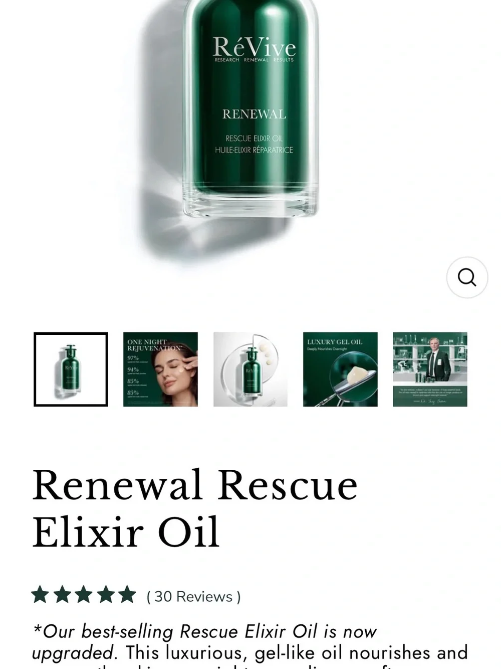 Renewal Rescue Elixir Oil & Night Cream Skin Renewal Set